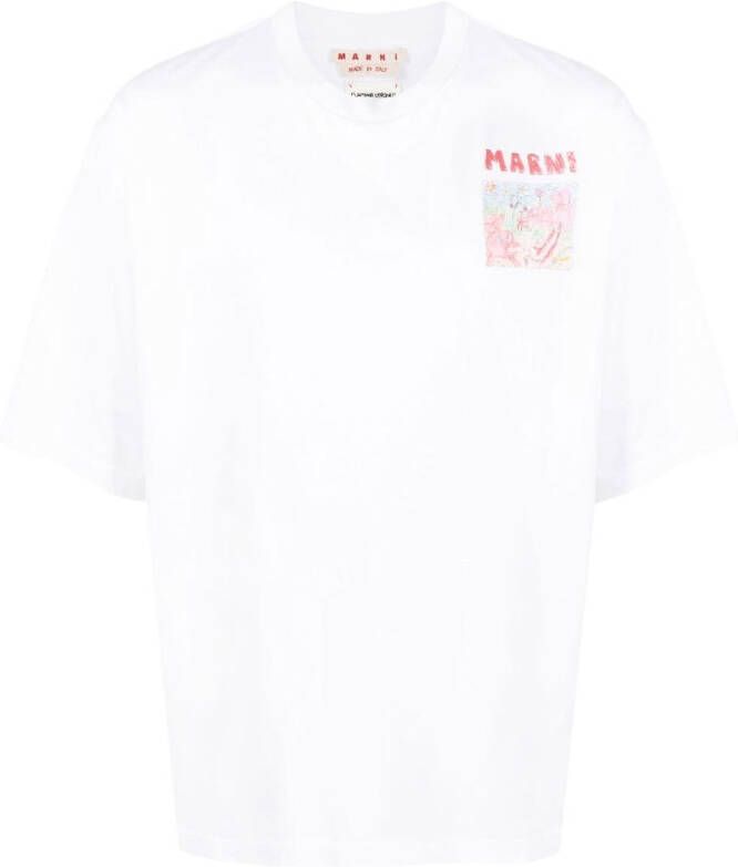 Marni T-shirt met logoprint Wit