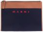Marni Clutch met logoprint Blauw - Thumbnail 1