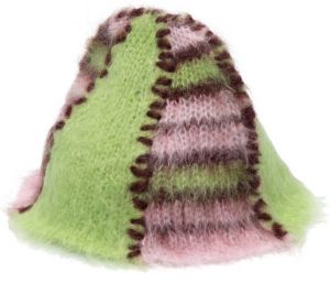 Marni colour-block wool-mohair blend knit beanie Groen