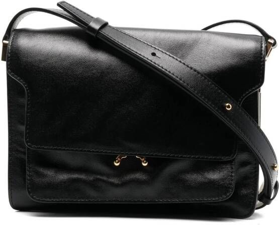 Marni Trunk leren crossbodytas Zwart