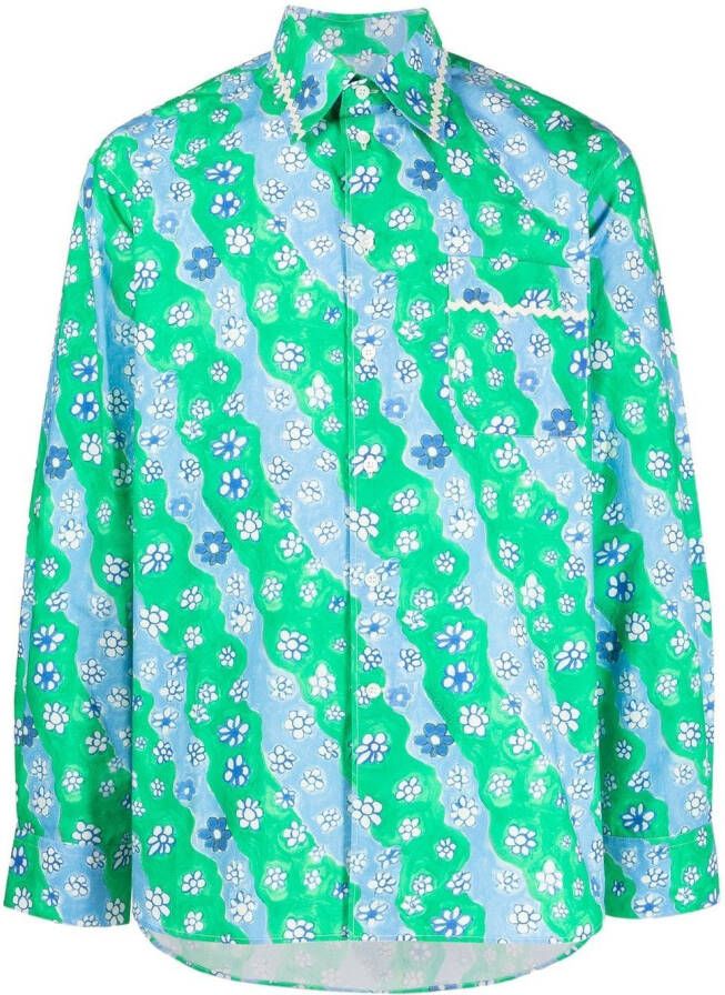 Marni Overhemd met bloemenprint Groen