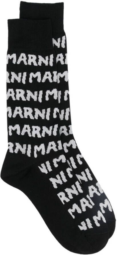 Marni Mega intarsia sokken Zwart