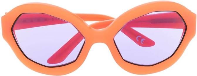 Marni Eyewear Zonnebril met geometrisch montuur Oranje