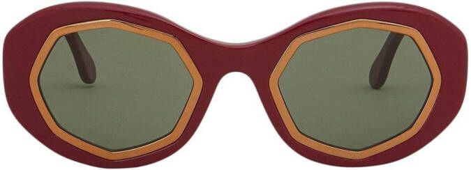 Marni Eyewear Zonnebril met rond montuur Rood