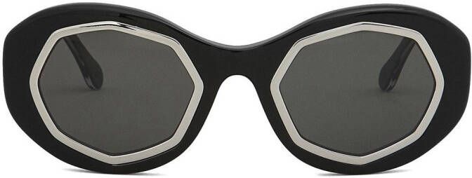 Marni Eyewear Mount Brumo zonnebril met rond montuur Zwart