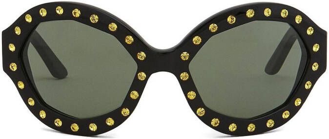 Marni Eyewear Naica Mine zonnebril met rond montuur Zwart