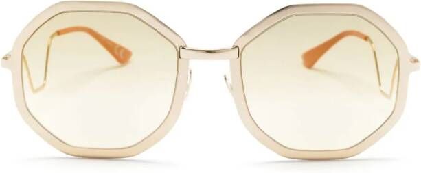 Marni Eyewear Zonnebril met rond montuur Goud