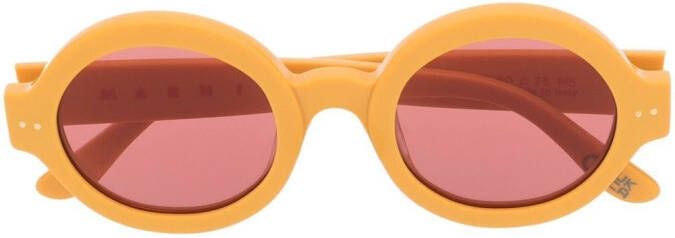 Marni Eyewear Zonnebril met rond montuur Oranje