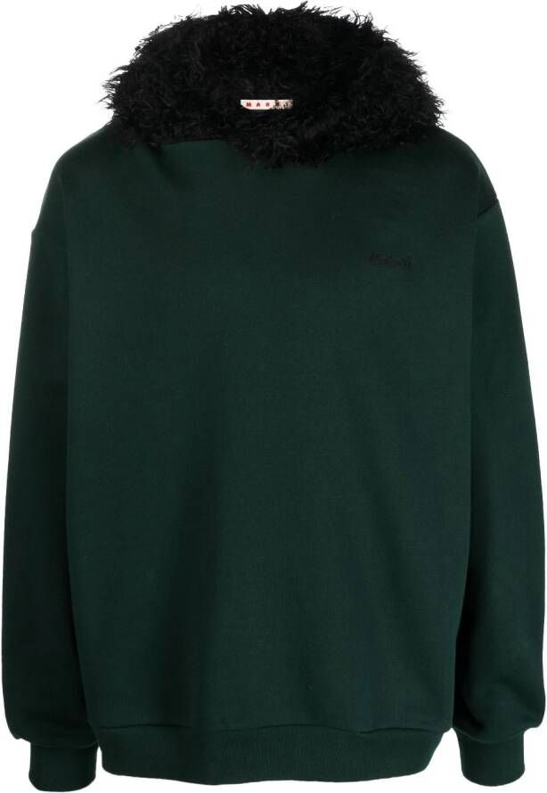 Marni Sweater met imitatiebont Groen