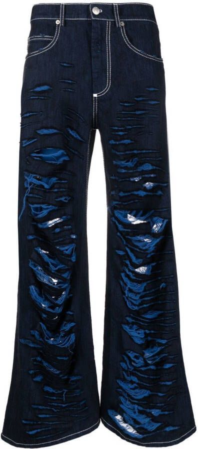 Marni Gerafelde jeans Blauw