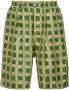 Marni Geruite zijden shorts Groen - Thumbnail 1