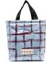 Marni Geruite shopper Blauw - Thumbnail 1