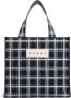Marni Geruite shopper met logo-applicatie Zwart - Thumbnail 1
