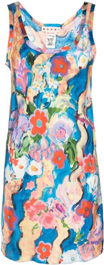 Marni Mini-jurk met print Blauw