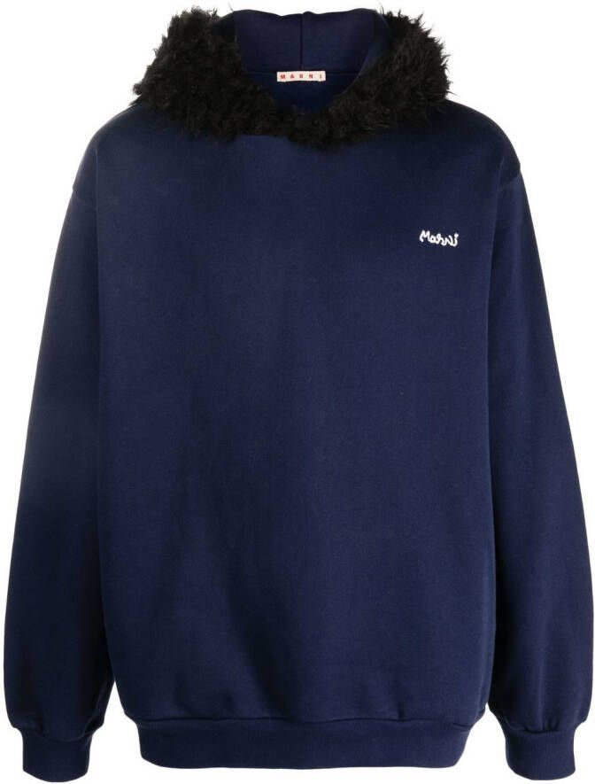 Marni Hoodie met geborduurd logo Blauw