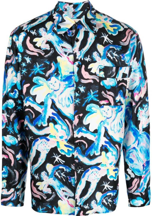 Marni Overhemd met print Zwart