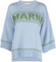 Marni Sweater met intarsia logo Blauw - Thumbnail 1