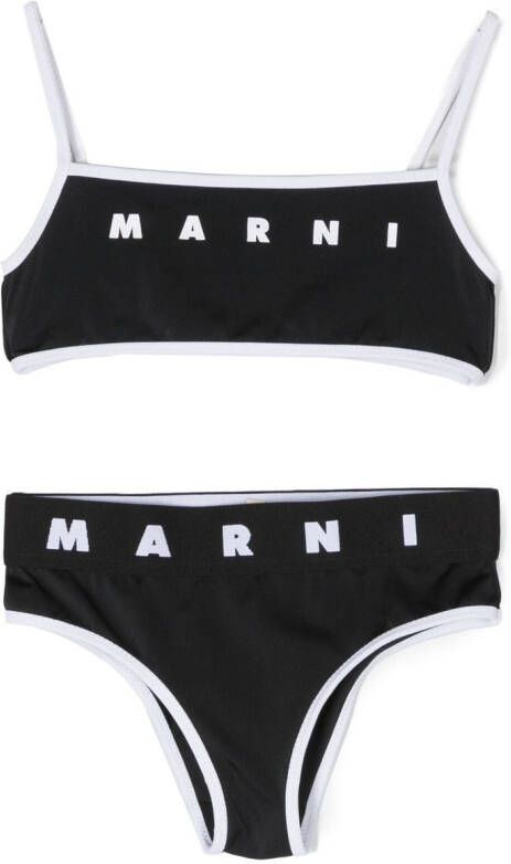 Marni Kids Bikini met logoprint Zwart