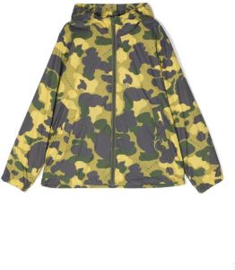 Marni Kids camouflage-print hooded jacket Geel