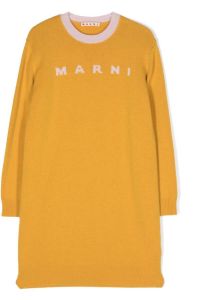 Marni Kids Intarsia jurk Geel