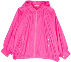 Marni Kids logo-print hooded jacket Roze