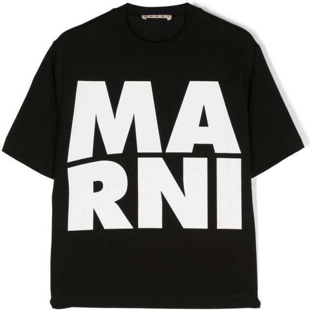 Marni Kids T-shirt met logoprint Zwart
