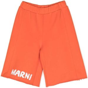 Marni Kids Trainingsshorts met logoprint Oranje