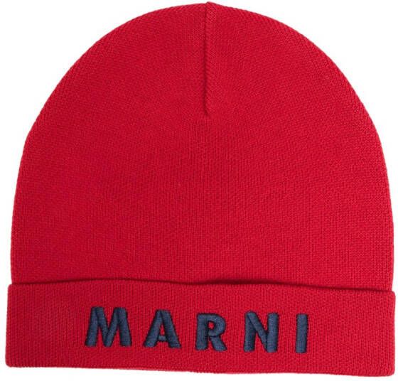Marni Kids Muts met geborduurd logo Rood