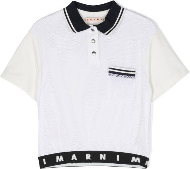 Marni Kids Poloshirt met colourblocking Wit