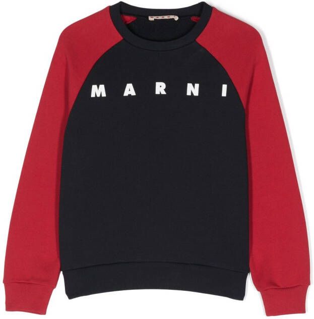 Marni Kids Sweater met colourblocking Blauw
