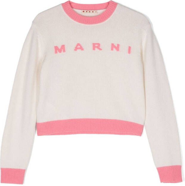 Marni Kids Sweater met colourblocking Wit