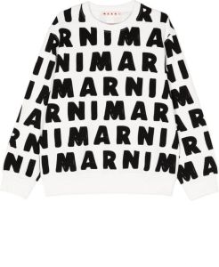 Marni Kids Sweater met logoprint Wit