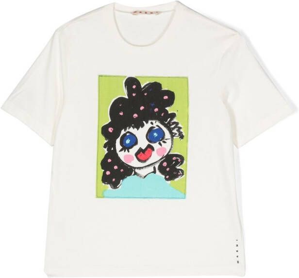 Marni Kids T-shirt met grafische print Wit