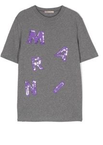 Marni Kids T-shirt met logo Grijs