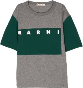 Marni Kids T-shirt met logoprint Groen
