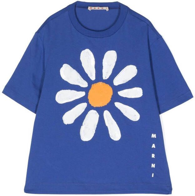 Marni Kids T-shirt met pailletten Blauw