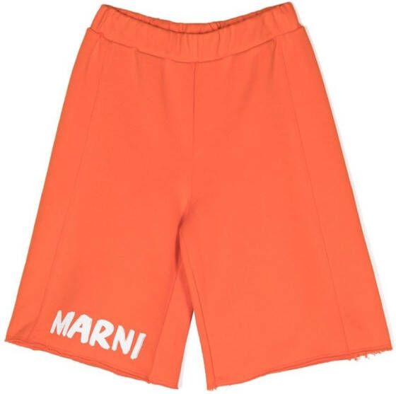 Marni Kids Trainingsshorts met logoprint Oranje