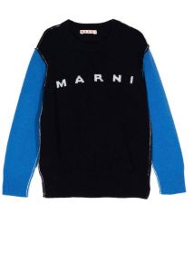 Marni Kids Trui met intarsia logo Zwart