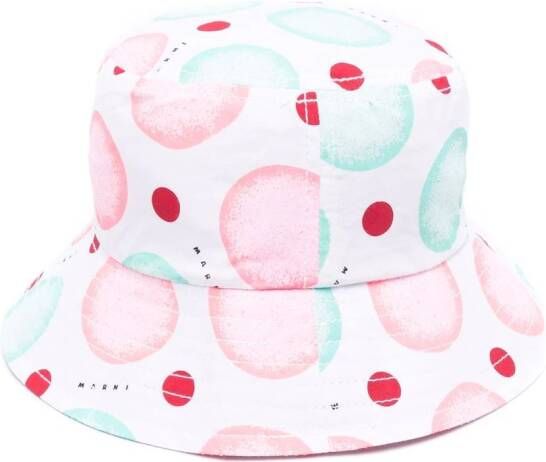 Marni Kids Vissershoed met logoprint Wit