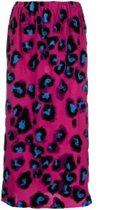 Marni leopard-print straight skirt Roze