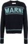 Marni Trui met intarsia logo Blauw - Thumbnail 1