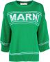 Marni Trui met intarsia logo Groen - Thumbnail 1
