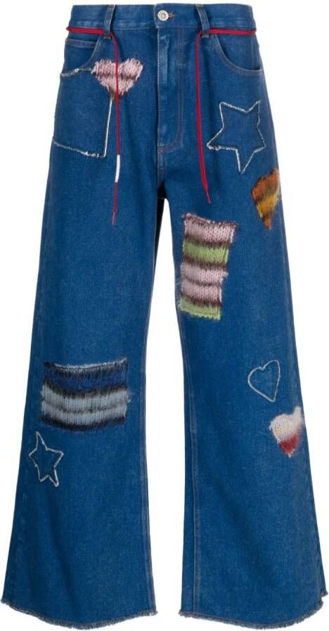Marni Jeans met logopatch Blauw