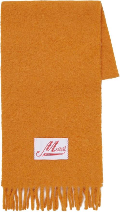 Marni Sjaal met logopatch van alpacablend Oranje