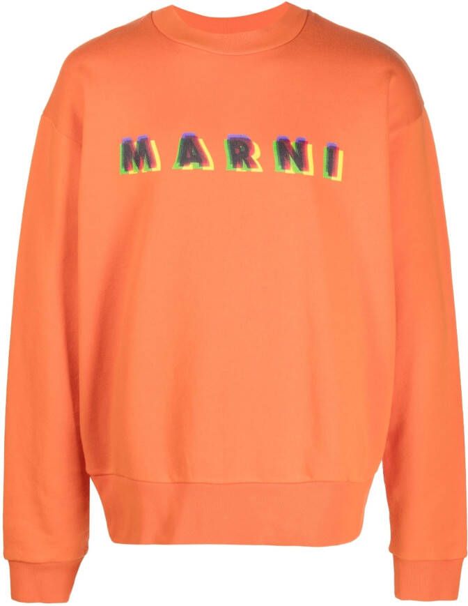 Marni Sweater met logoprint Oranje