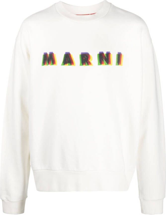 Marni Sweater met logoprint Wit