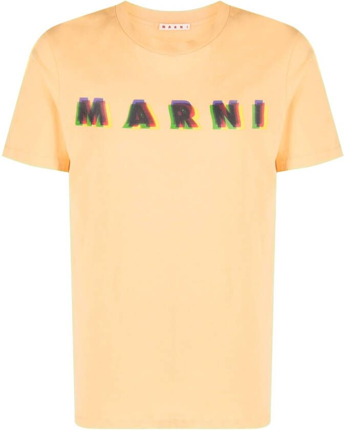 Marni T-shirt met logoprint Oranje