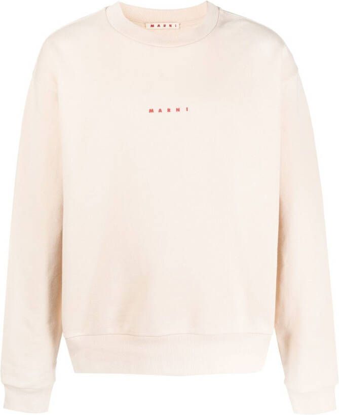 Marni Sweater met logoprint Beige