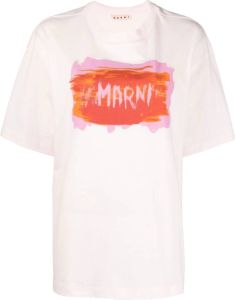 Marni logo-print short-sleeve T-shirt Roze