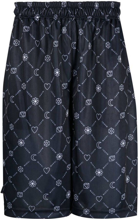 Marni Shorts met logoprint Blauw